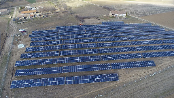 Szakcs power plant aerial view
